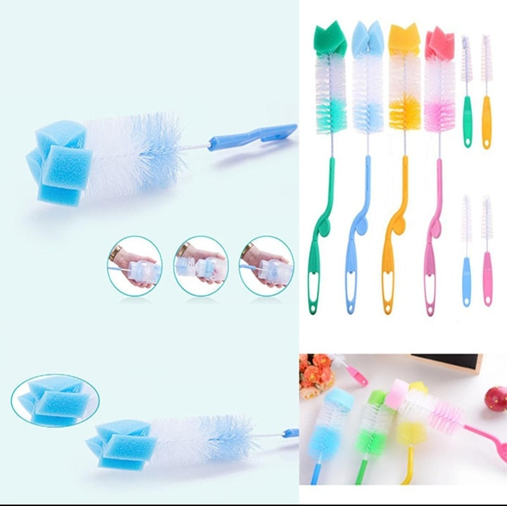 Baby Bottle Brush Set - 2-in-1 Cleaning Brush with Bottle Cleaner and Nipple Brush - BPA Free, Easy to Use for Baby Bottles