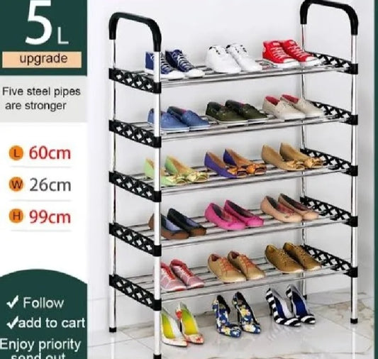 5-Layer Shoe Rack – Space-Saving Shoe Storage Organizer for Home & Office