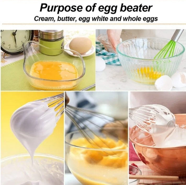 Hand Push Egg Mixer | Durable, Food-Grade Kitchen Egg Whisk for Baking & Cooking | Rust-Resistant, Easy-to-Clean Multi-Purpose Whisk with Ergonomic Handle