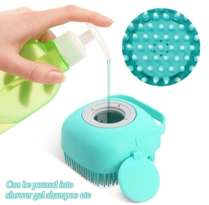 silicone bath brush Soap Dispenser Bathroom body Brush Soft Silicone 2 in 1 Body Scrubber Silicone Exfoliating Brush