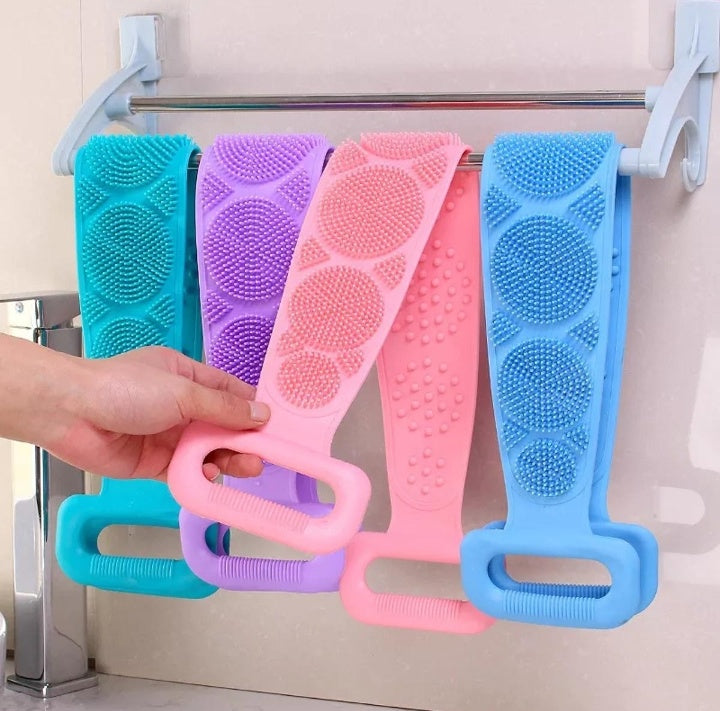 Silicone Back Bath Shower Wash Body Belt Brush Bath Towel Exfoliating Body Brush For Bathroom Accessories Nylon Towel Body