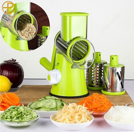 Manual Tabletop Drum Cheese Grater, 3 In 1 Slicer Grinder For Cucumber Nut Potato Carrot Cheese, Vegetable Salad