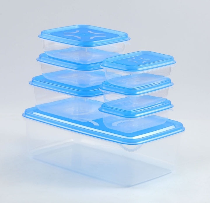 IKEA STYLE FOOD CONTAINERS, THUMB LOCK FOOD CONTAINER, STACKABLE PLASTIC STORAGE BOXES ( 7PC SET)