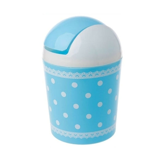 Plastic Home Living Room Rolling Cover Dustbin Desktop Trash Can Garbage Storage Mini Desktop Waste Bin