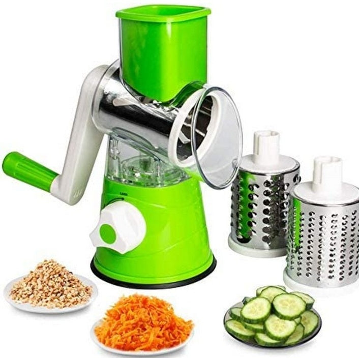 Manual Tabletop Drum Cheese Grater, 3 In 1 Slicer Grinder For Cucumber Nut Potato Carrot Cheese, Vegetable Salad