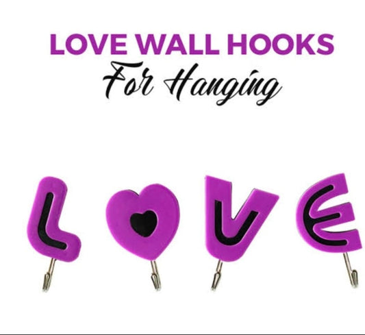 Wall Hooks for Hanging, Set of 4, Very Strong Adhesive, Weight Capacity: 3.0kg