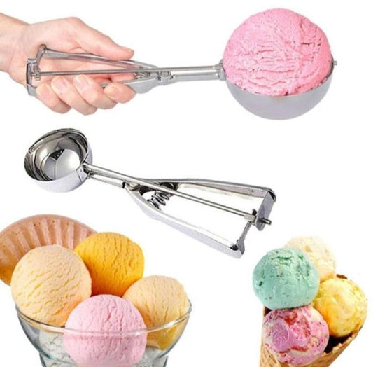 Ice Cream Scoop Stainless Steel - Silver large size