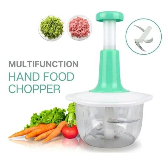 Manual Hand Operated 1500 ML litter Chopper Pump Action Food Processor Portable Container And Easy To Clean Kitchen Gadget.