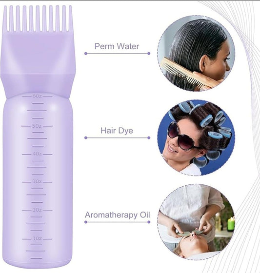 Root Comb Applicator Bottle for Hair Dye Brush with Graduated Scale Hairdressing Coloring Styling Oil Comb Applicator Tool