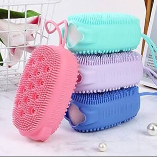 Silicone bath brush Body Scrubber for Deep Cleaning Soft Bristle Silicone Body Scrubber for Gentle Bathing Easy-to-clean