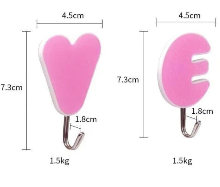 Wall Hooks for Hanging, Set of 4, Very Strong Adhesive, Weight Capacity: 3.0kg