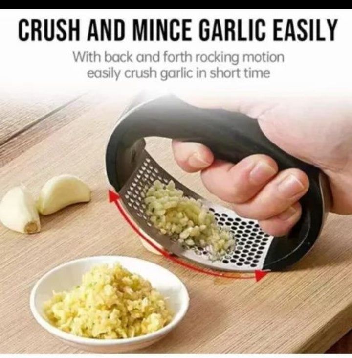 Stainless Steel Garlic Press Crusher Manual Rocking Mincer Kitchen Eco Friendly Food Grade Stainless Steel Ginger Crusher