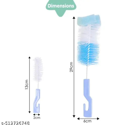 Baby Bottle Brush Set - 2-in-1 Cleaning Brush with Bottle Cleaner and Nipple Brush - BPA Free, Easy to Use for Baby Bottles