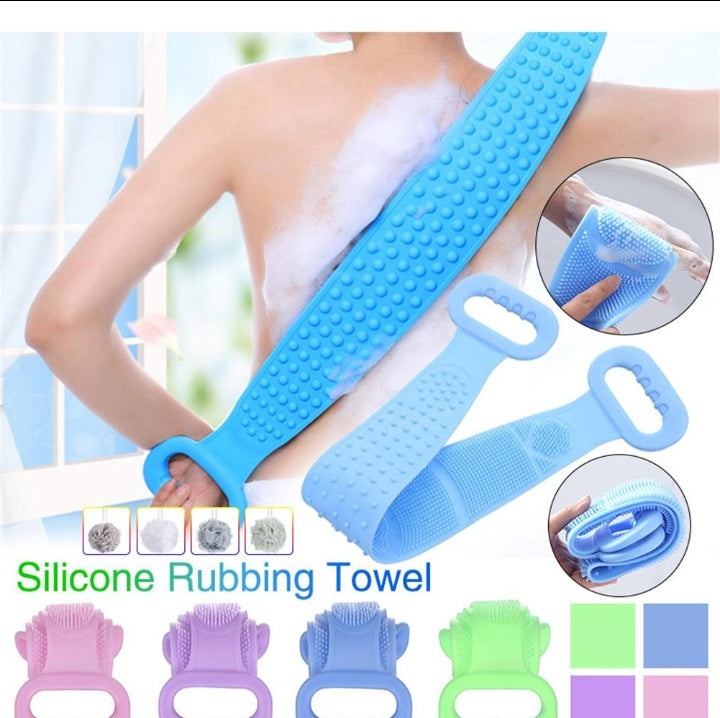 Silicone Back Bath Shower Wash Body Belt Brush Bath Towel Exfoliating Body Brush For Bathroom Accessories Nylon Towel Body