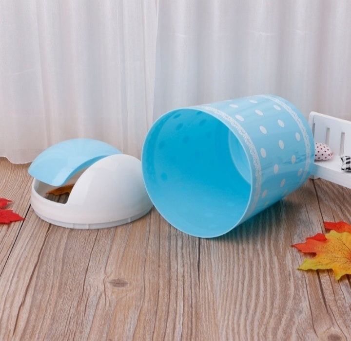 Plastic Home Living Room Rolling Cover Dustbin Desktop Trash Can Garbage Storage Mini Desktop Waste Bin