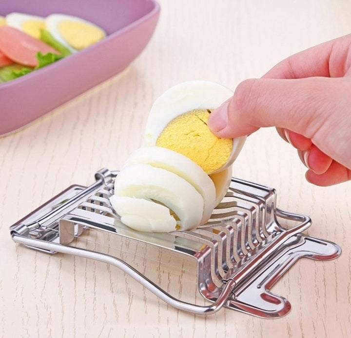 Egg Cutter Egg Slicer Stainless Steel Wire Egg Cutter Cookware Boiled Egg Cutter Easy to Use for Kitchen