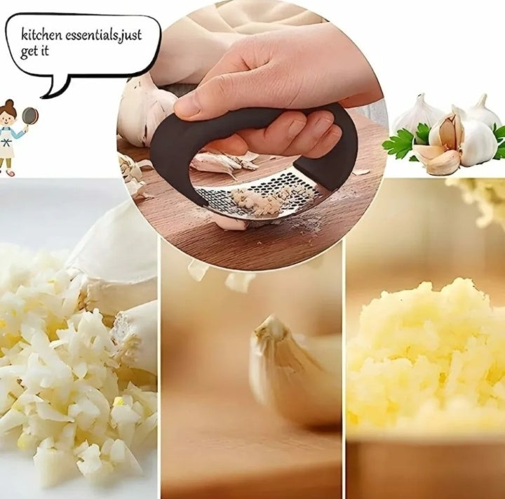 Stainless Steel Garlic Press Crusher Manual Rocking Mincer Kitchen Eco Friendly Food Grade Stainless Steel Ginger Crusher