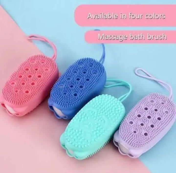 Silicone bath brush Body Scrubber for Deep Cleaning Soft Bristle Silicone Body Scrubber for Gentle Bathing Easy-to-clean